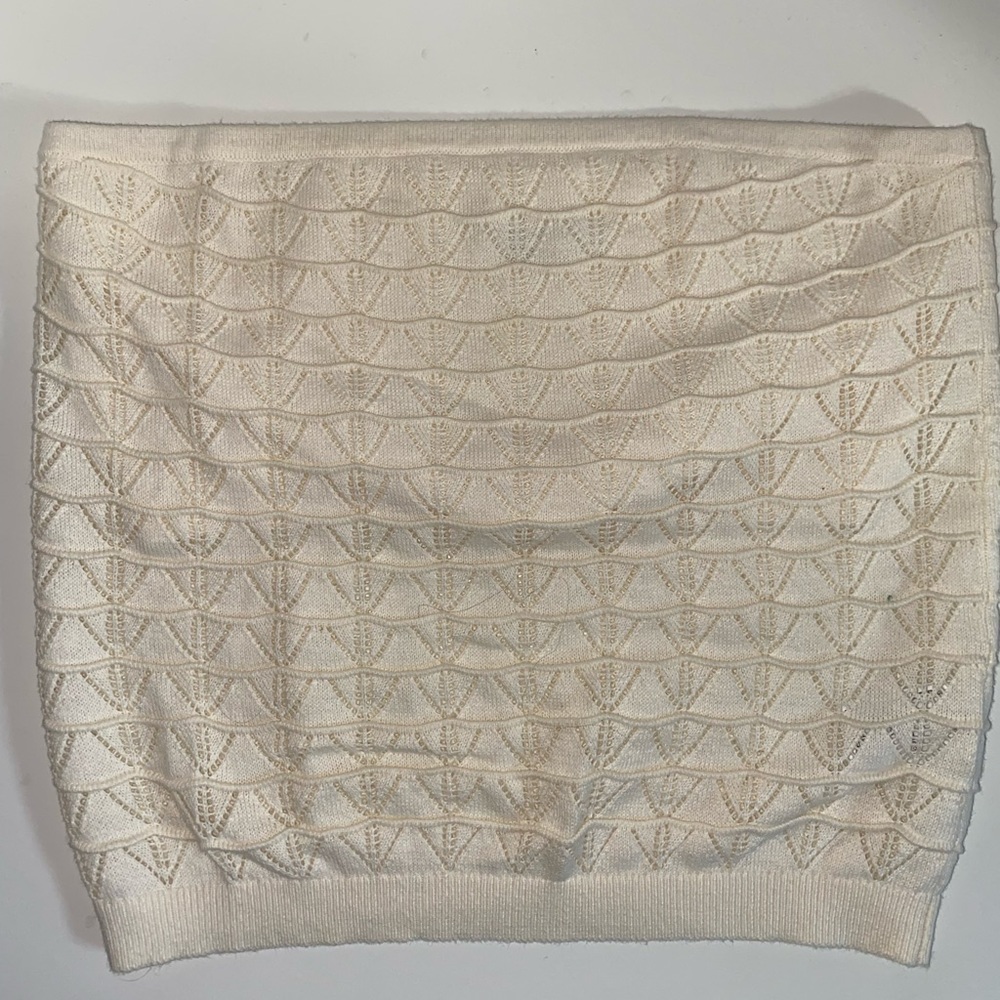 american eagle white tube top/crop top
